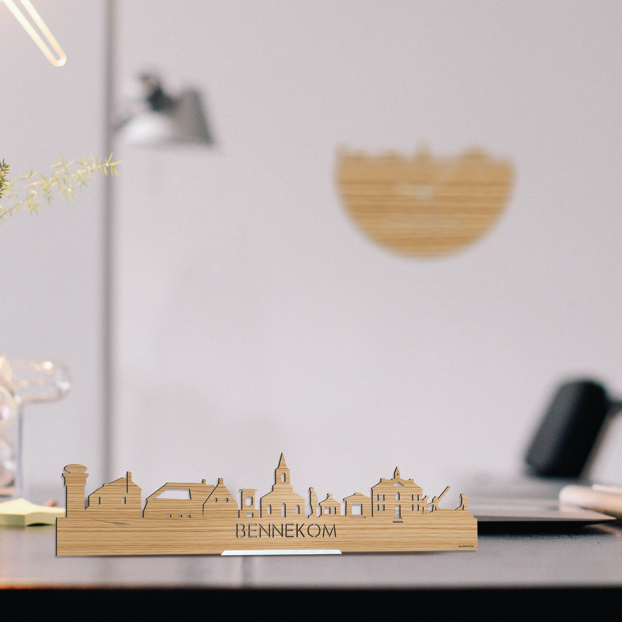 Standing Skyline Bennekom Bamboe houten cadeau decoratie relatiegeschenk van WoodWideCities