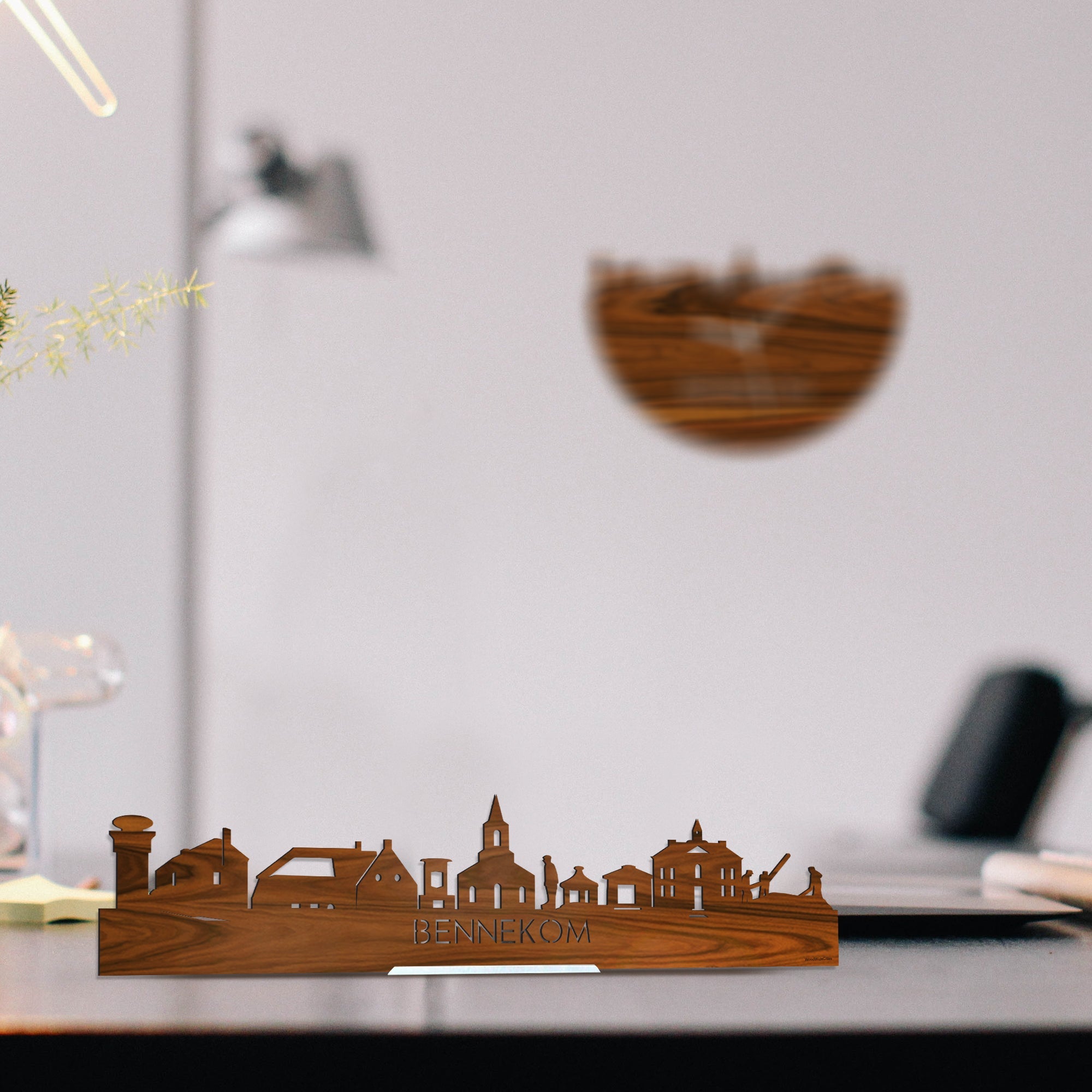 Standing Skyline Bennekom Palissander houten cadeau decoratie relatiegeschenk van WoodWideCities