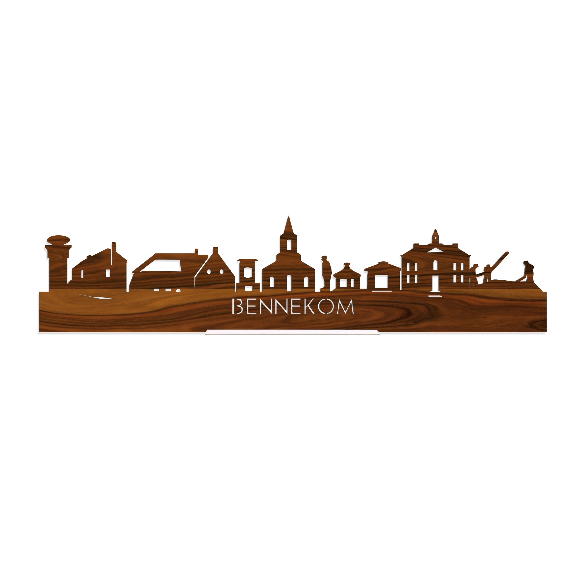 Standing Skyline Bennekom Palissander houten cadeau decoratie relatiegeschenk van WoodWideCities