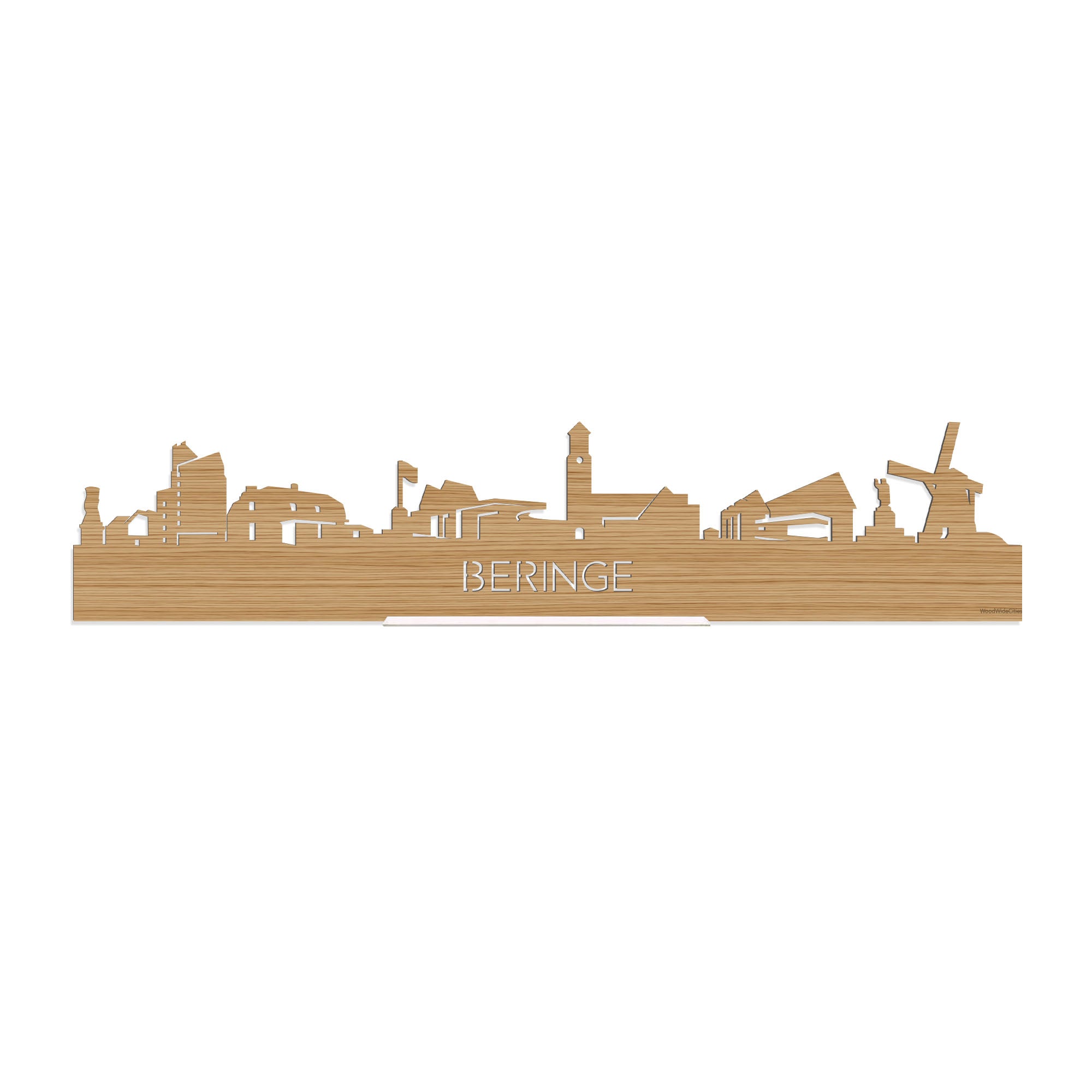 Standing Skyline Beringe Bamboe houten cadeau decoratie relatiegeschenk van WoodWideCities