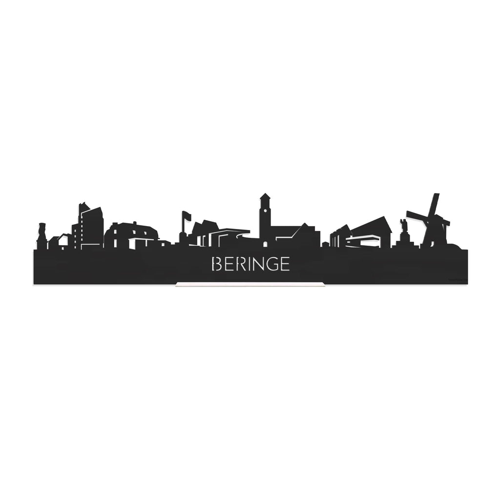 Standing Skyline Beringe Zwart houten cadeau decoratie relatiegeschenk van WoodWideCities