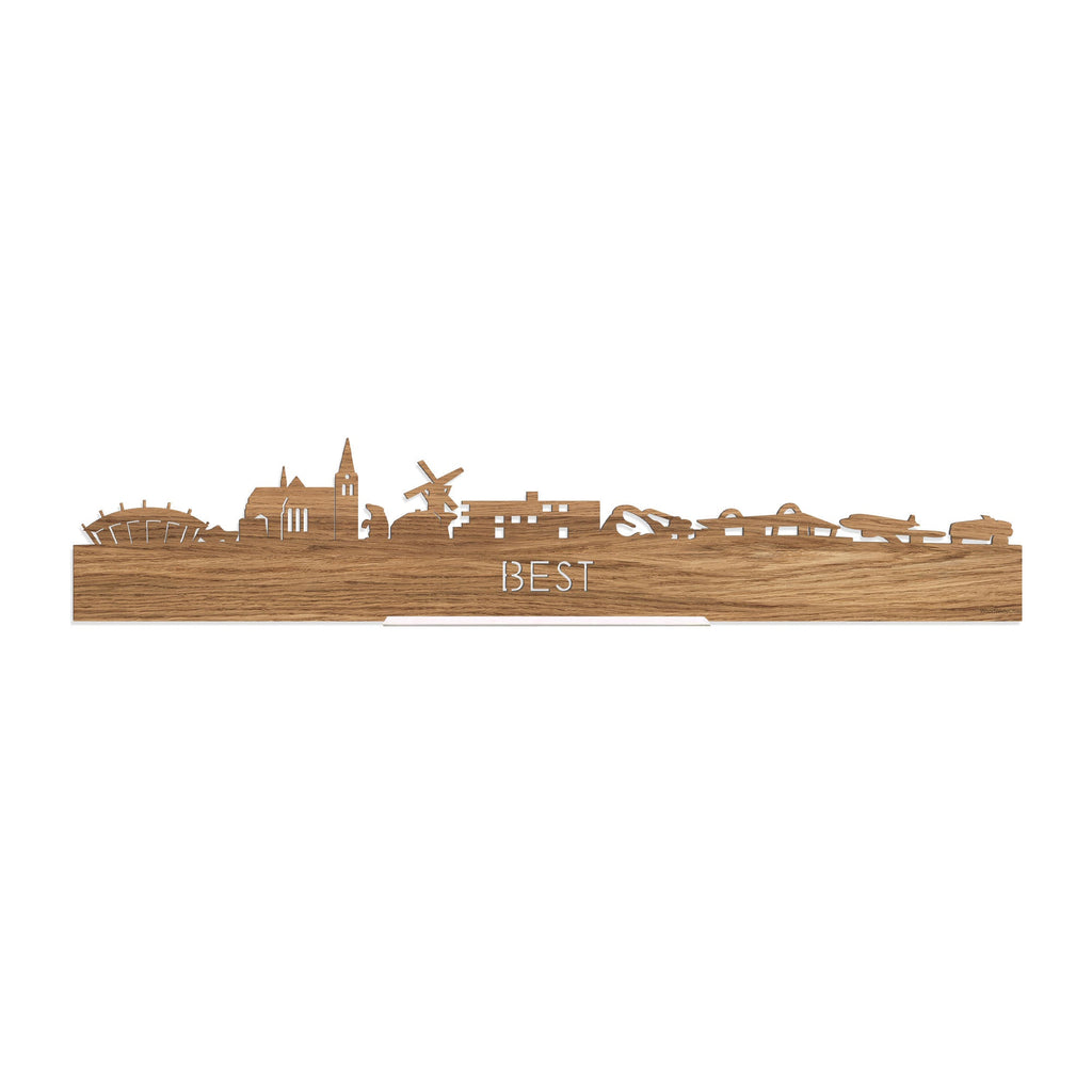 Standing Skyline Best Eiken houten cadeau decoratie relatiegeschenk van WoodWideCities