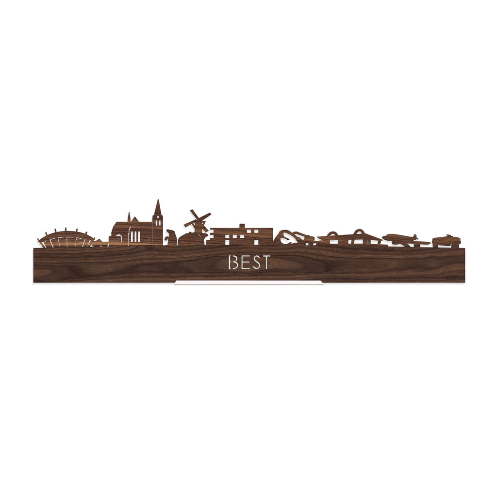 Standing Skyline Best Noten houten cadeau decoratie relatiegeschenk van WoodWideCities