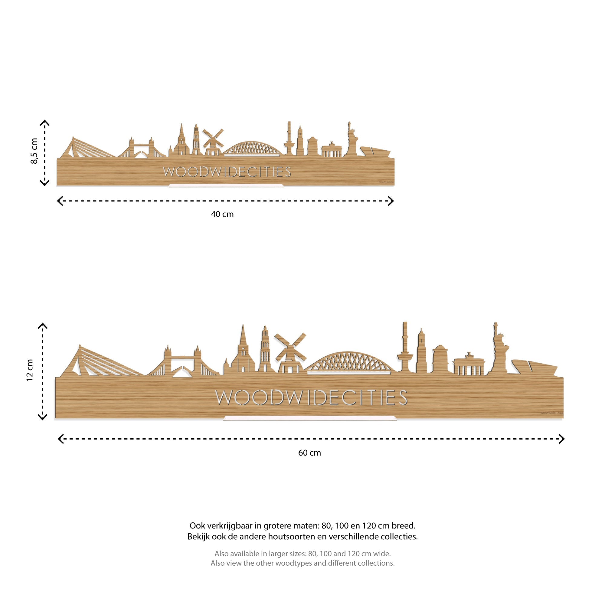 Standing Skyline Bologna Bamboe houten cadeau decoratie relatiegeschenk van WoodWideCities