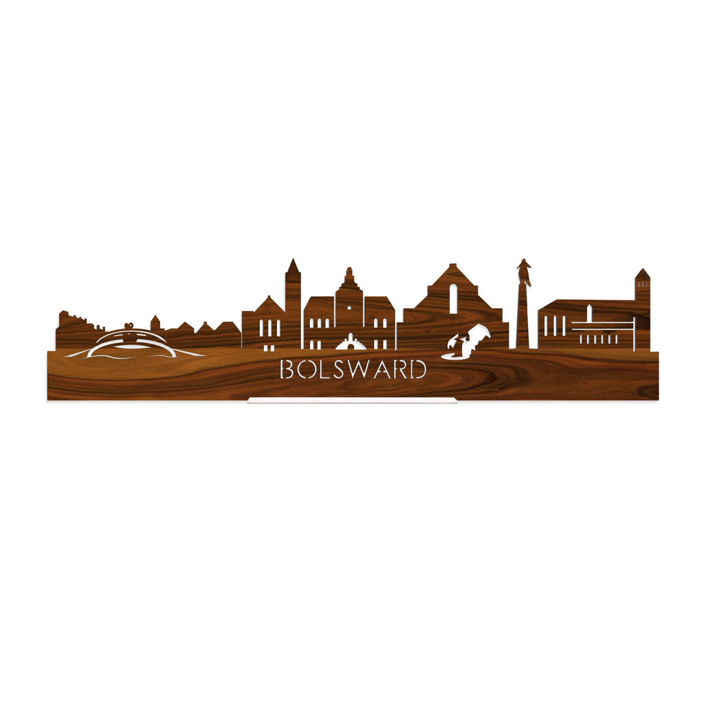 Standing Skyline Bolsward Palissander houten cadeau decoratie relatiegeschenk van WoodWideCities