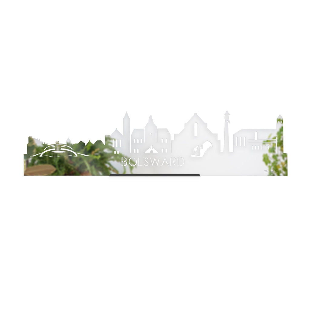 Standing Skyline Bolsward Spiegel 40 cm houten cadeau decoratie relatiegeschenk van WoodWideCities