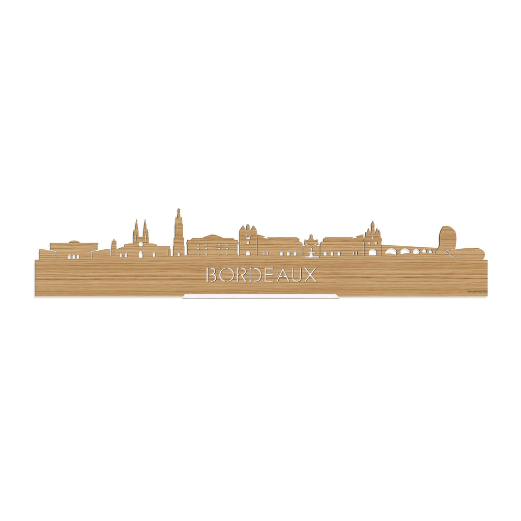 Standing Skyline Bordeaux Bamboe houten cadeau decoratie relatiegeschenk van WoodWideCities