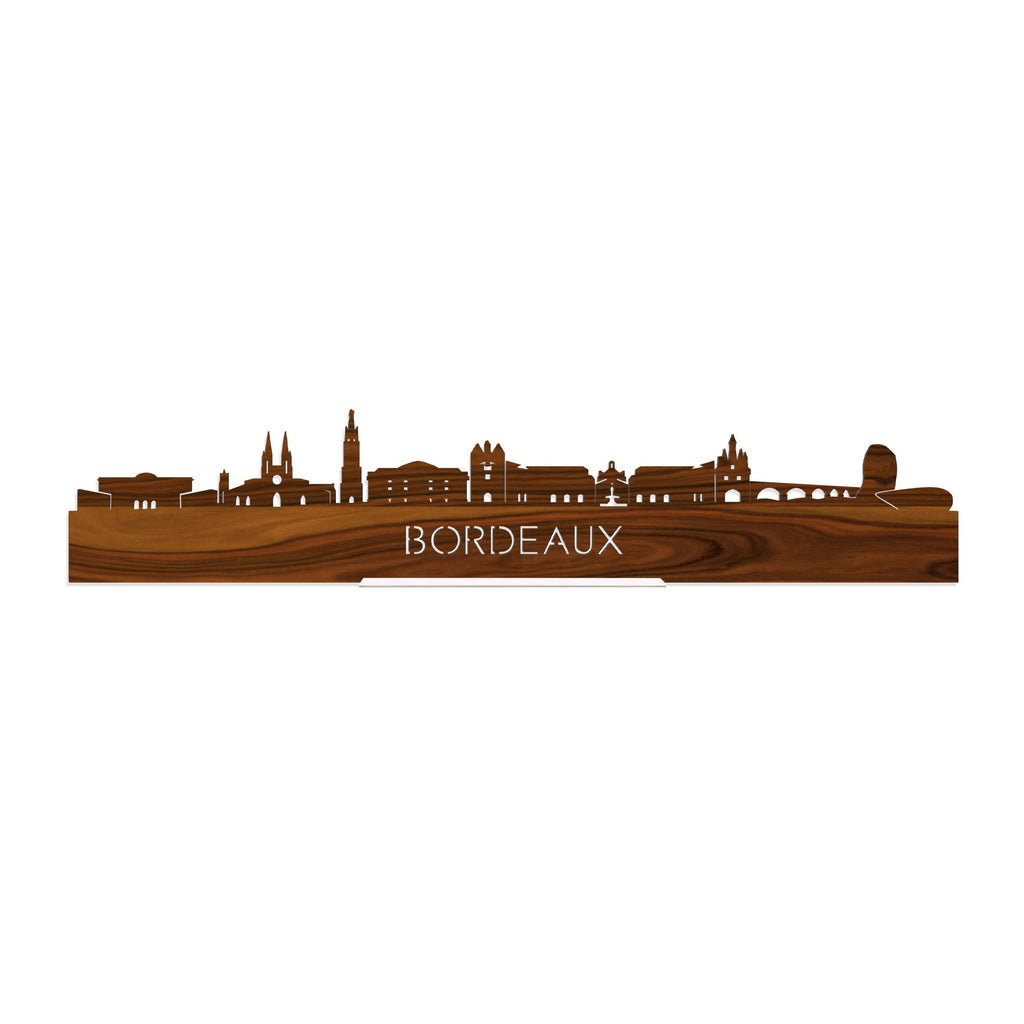 Standing Skyline Bordeaux Palissander houten cadeau decoratie relatiegeschenk van WoodWideCities