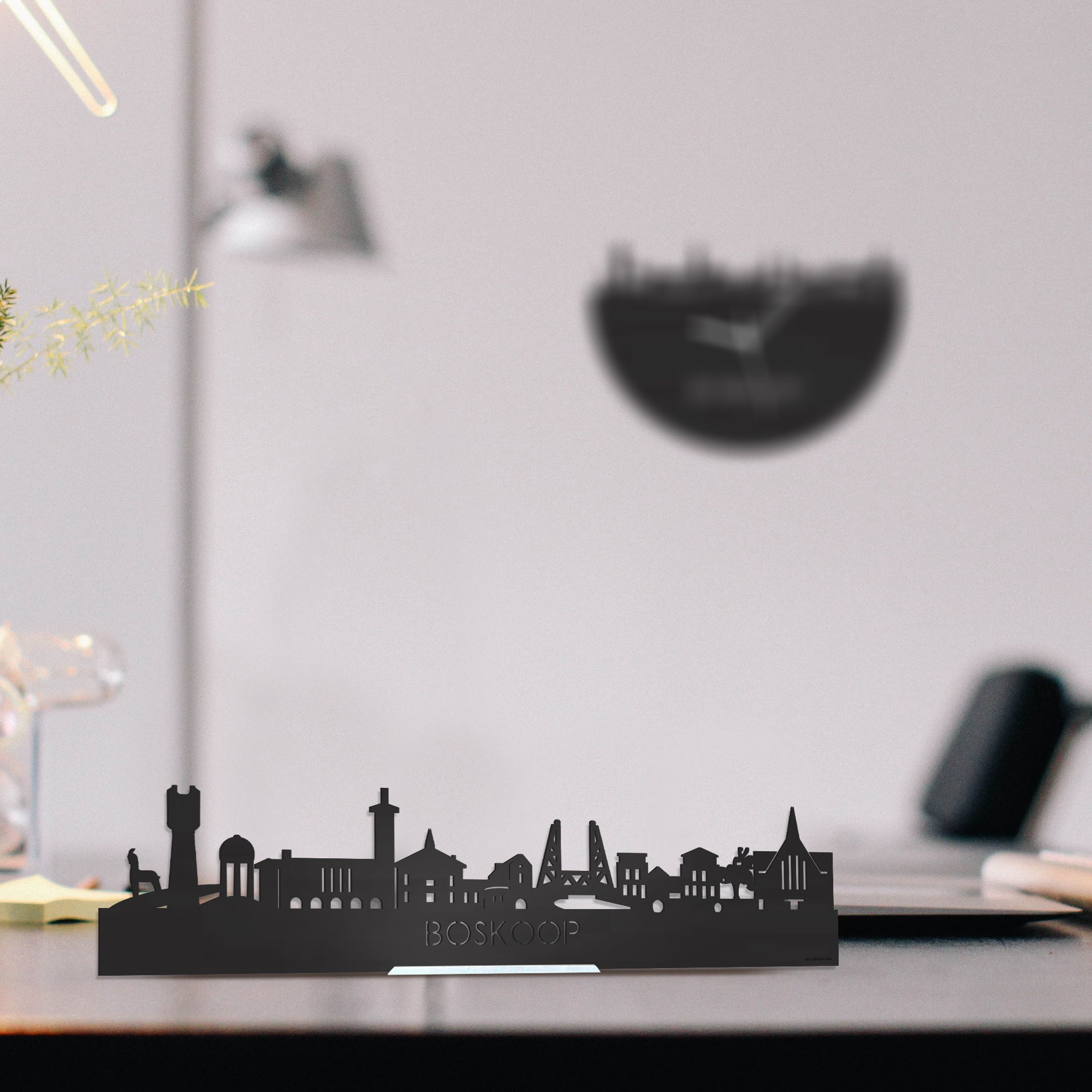 Standing Skyline Boskoop Zwart houten cadeau decoratie relatiegeschenk van WoodWideCities