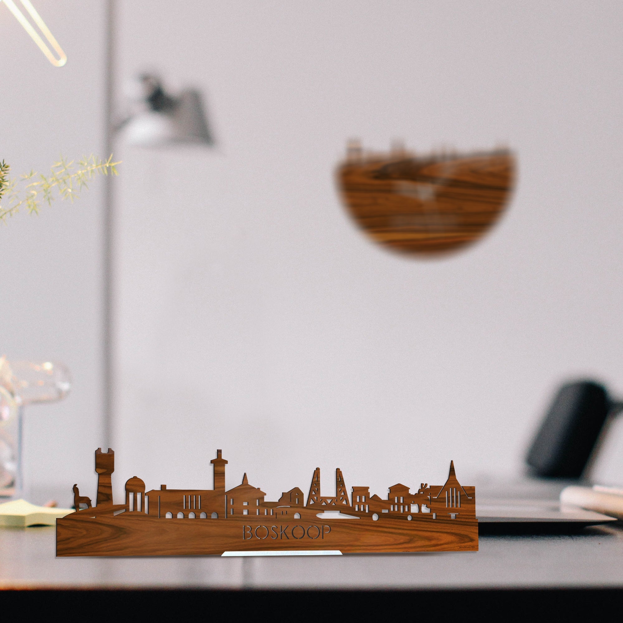 Standing Skyline Boskoop Palissander houten cadeau decoratie relatiegeschenk van WoodWideCities