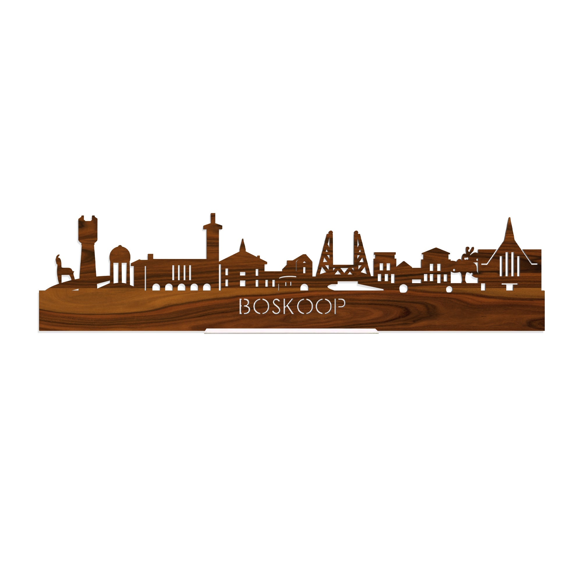 Standing Skyline Boskoop Palissander houten cadeau decoratie relatiegeschenk van WoodWideCities