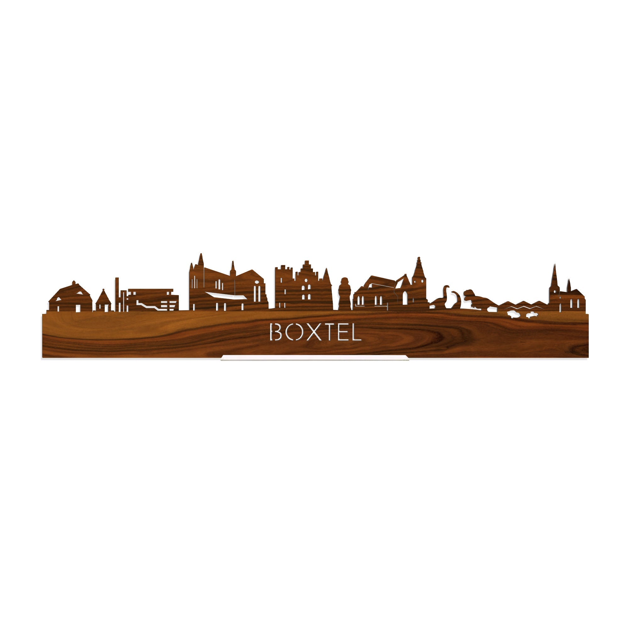 Standing Skyline Boxtel Palissander houten cadeau decoratie relatiegeschenk van WoodWideCities