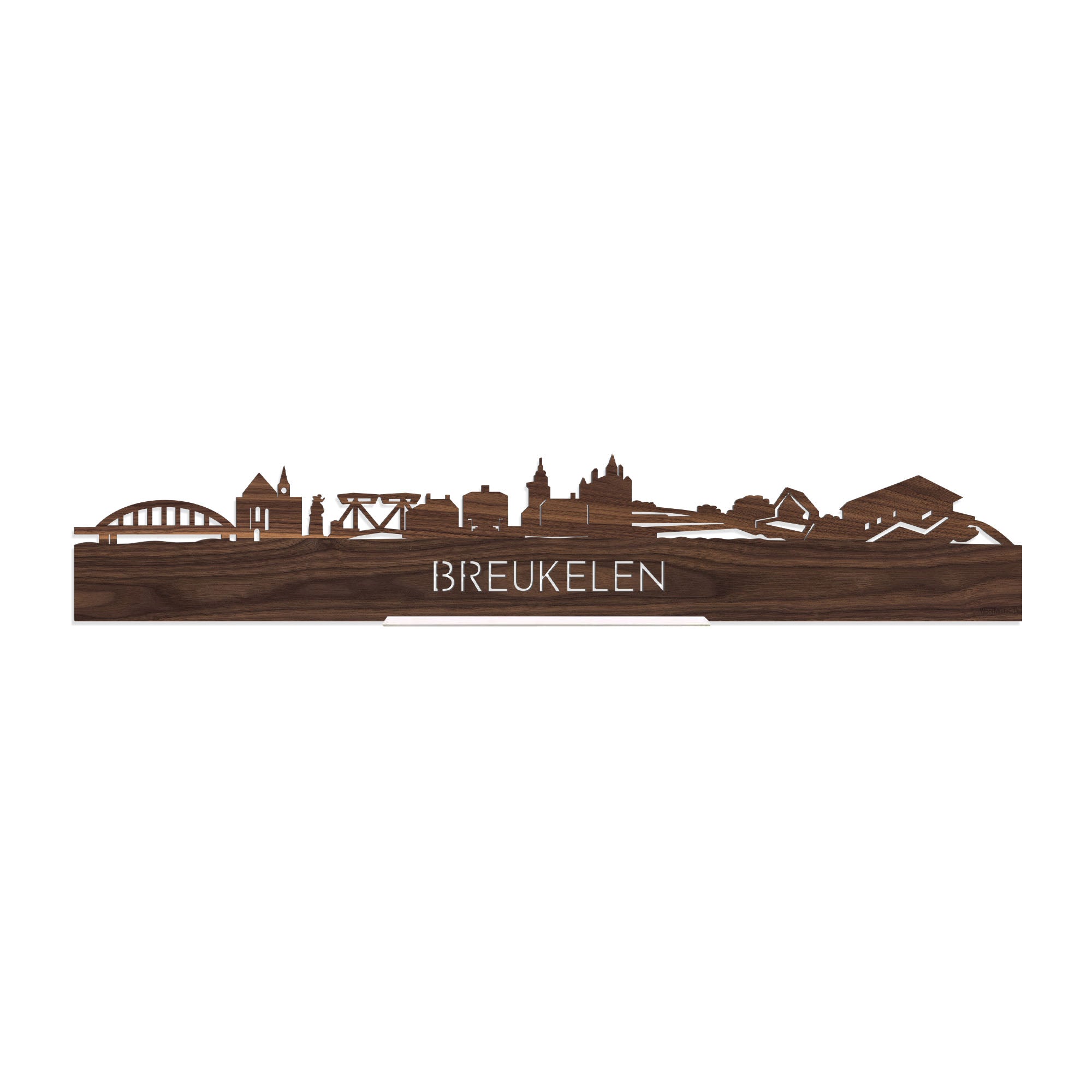 Standing Skyline Breukelen Noten houten cadeau decoratie relatiegeschenk van WoodWideCities