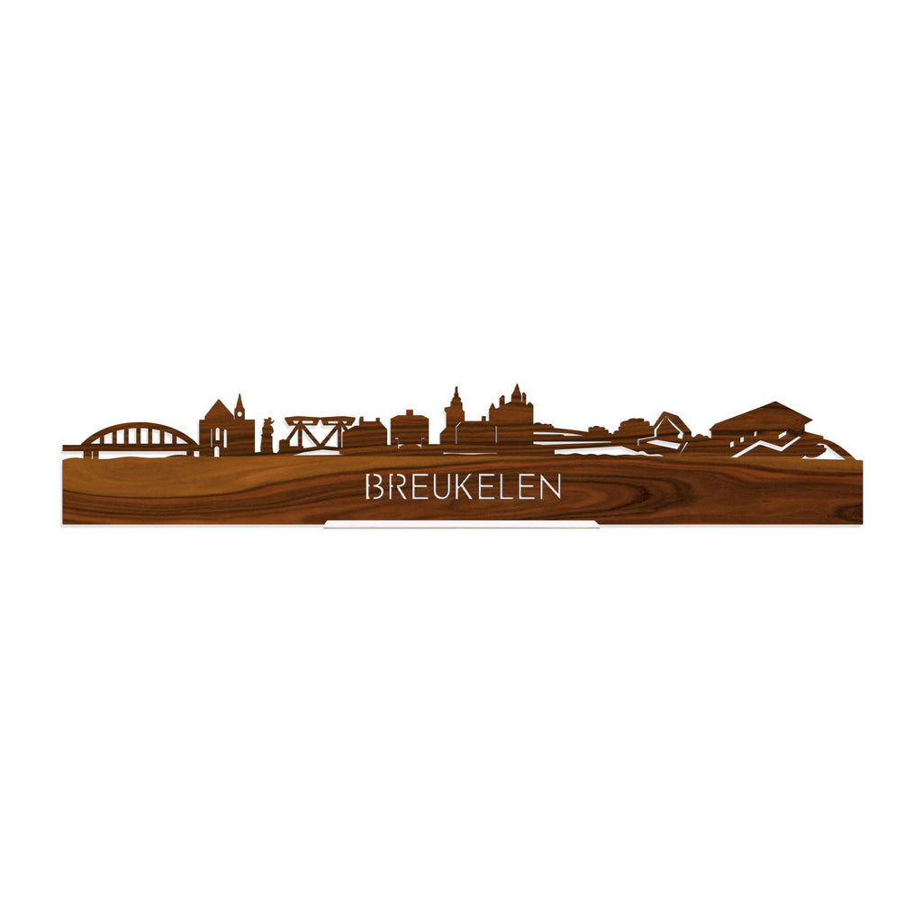 Standing Skyline Breukelen Palissander houten cadeau decoratie relatiegeschenk van WoodWideCities