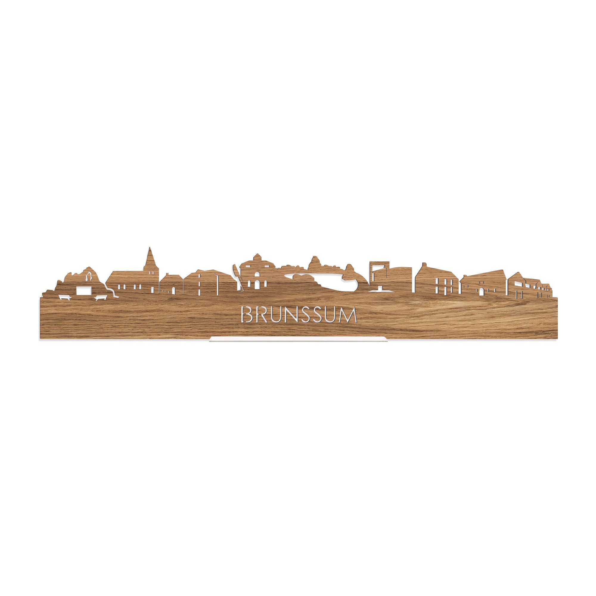 Standing Skyline Brunssum Eiken houten cadeau decoratie relatiegeschenk van WoodWideCities