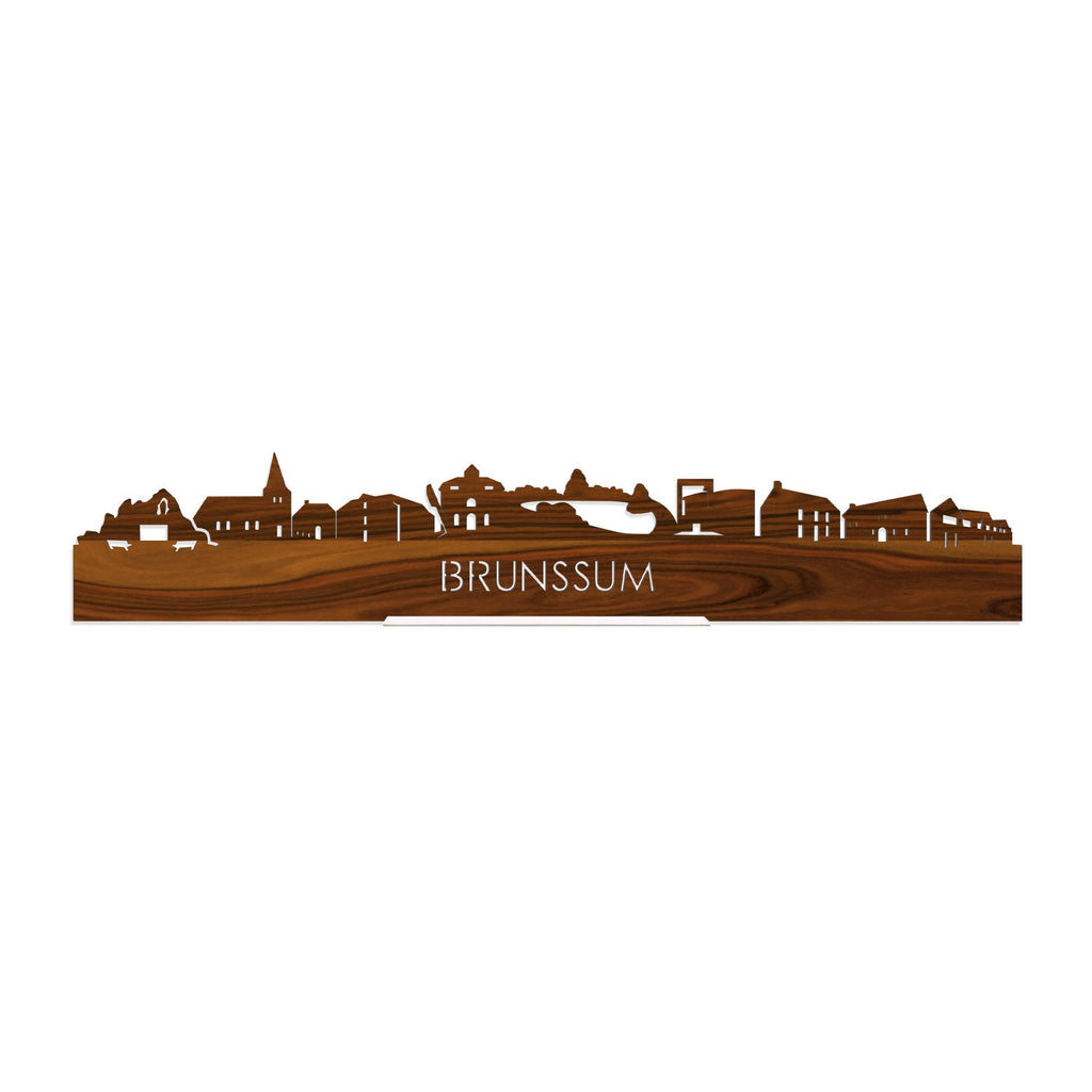 Standing Skyline Brunssum Palissander houten cadeau decoratie relatiegeschenk van WoodWideCities