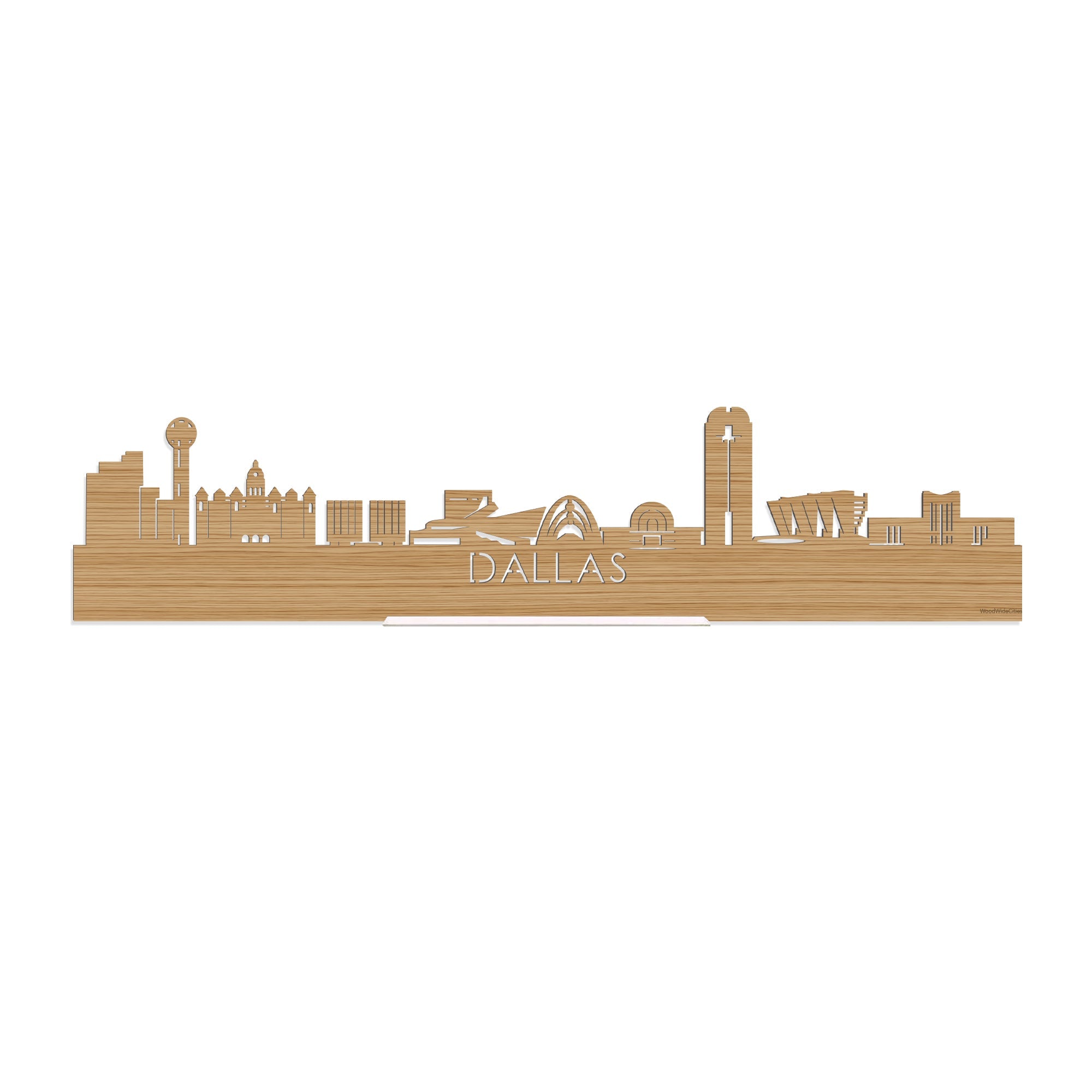 Standing Skyline Dallas Bamboe houten cadeau decoratie relatiegeschenk van WoodWideCities