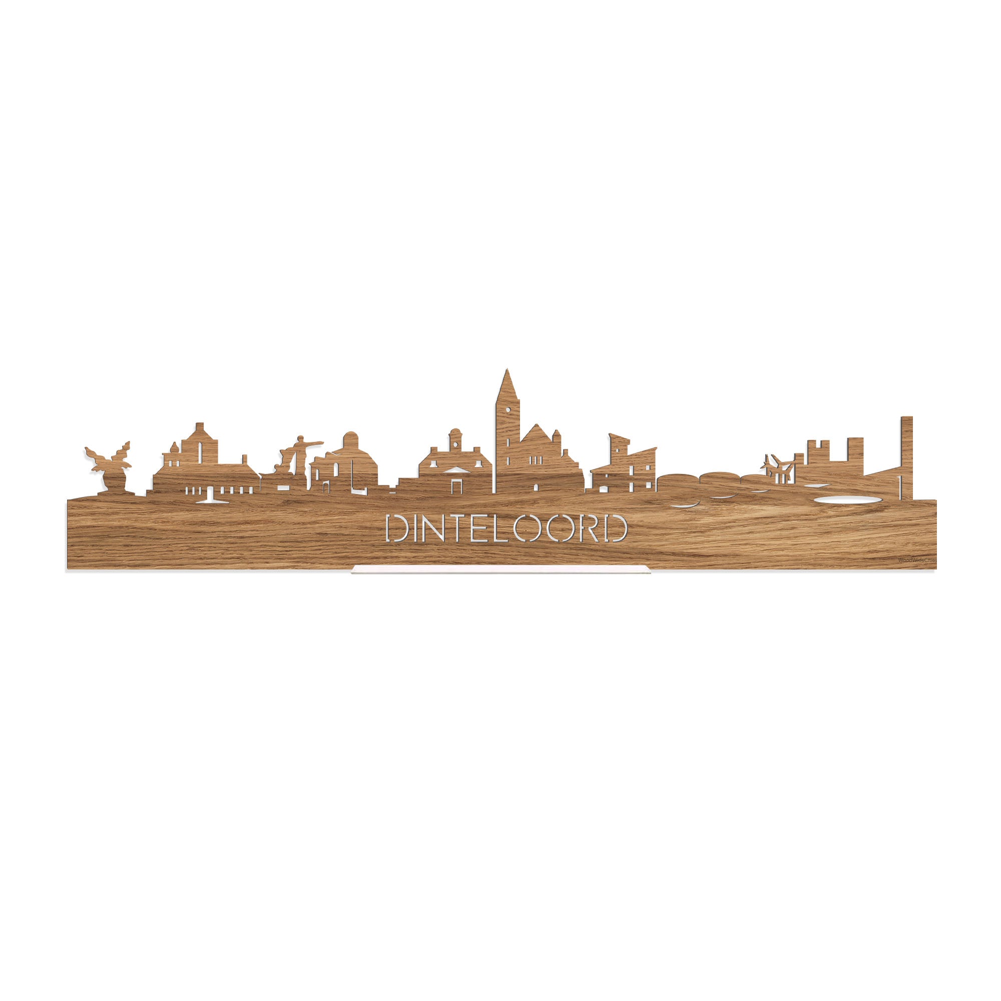 Standing Skyline Dinteloord Eiken houten cadeau decoratie relatiegeschenk van WoodWideCities