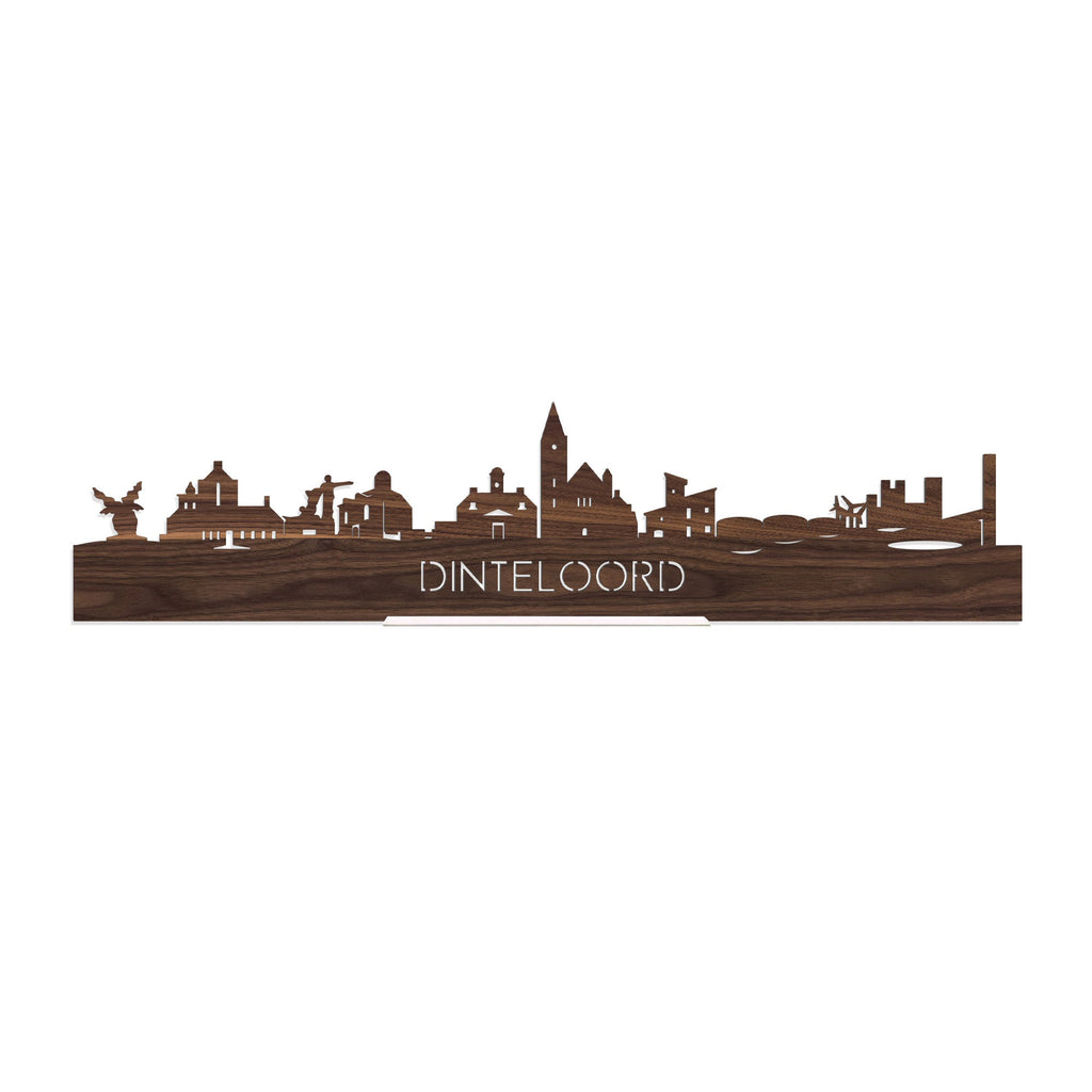 Standing Skyline Dinteloord Noten houten cadeau decoratie relatiegeschenk van WoodWideCities