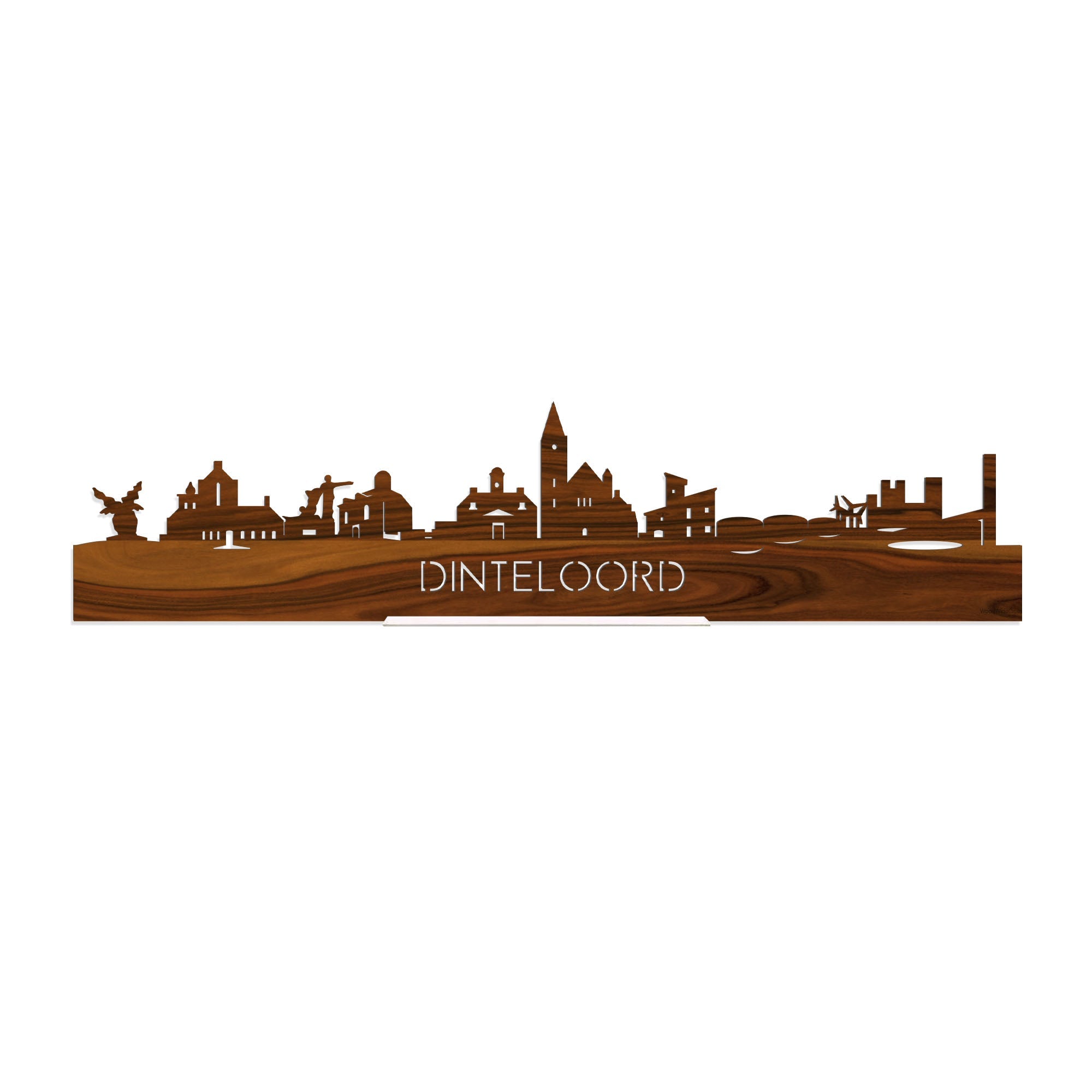 Standing Skyline Dinteloord Palissander houten cadeau decoratie relatiegeschenk van WoodWideCities