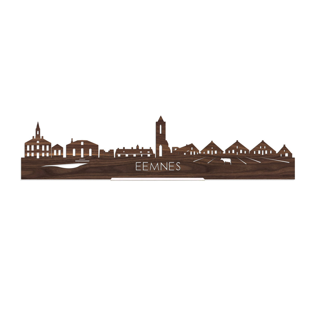 Standing Skyline Eemnes Noten houten cadeau decoratie relatiegeschenk van WoodWideCities