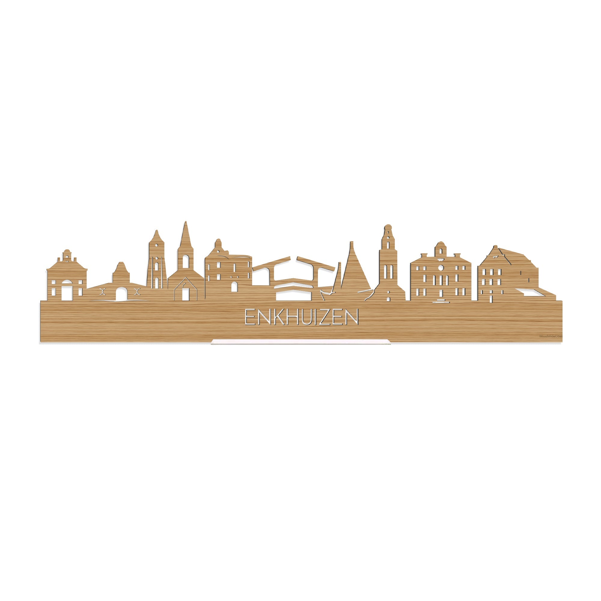 Standing Skyline Enkhuizen Bamboe houten cadeau decoratie relatiegeschenk van WoodWideCities