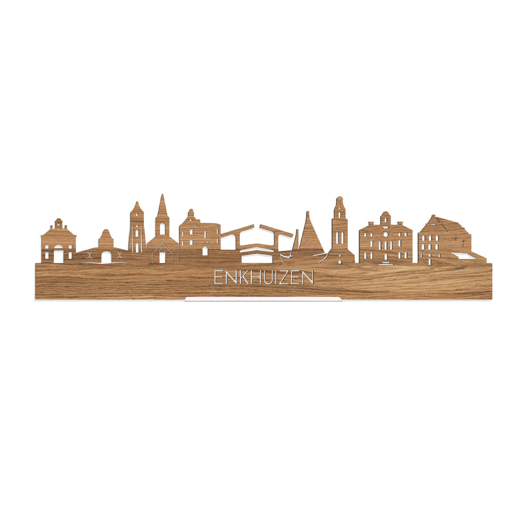 Standing Skyline Enkhuizen Eiken houten cadeau decoratie relatiegeschenk van WoodWideCities