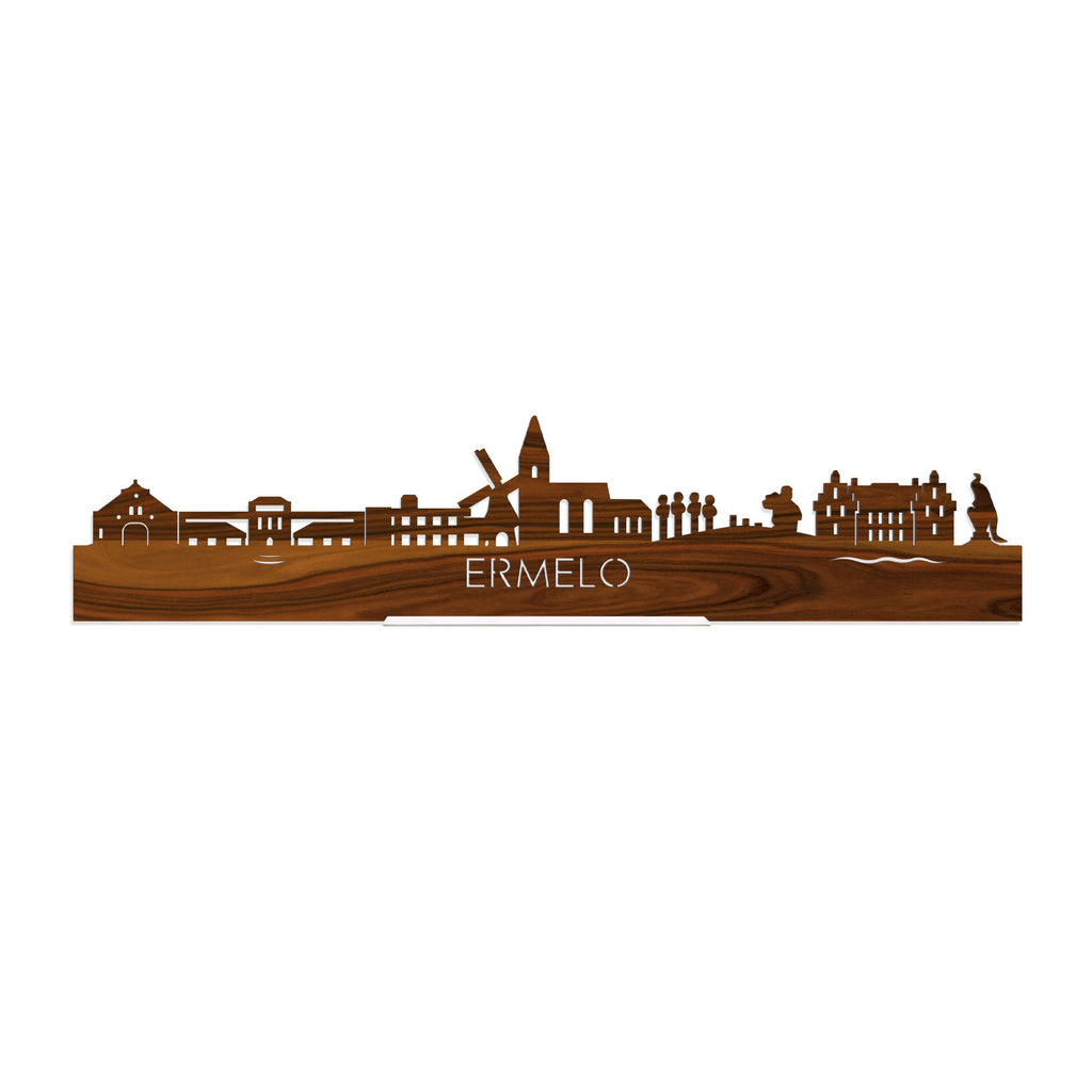 Standing Skyline Ermelo Palissander houten cadeau decoratie relatiegeschenk van WoodWideCities