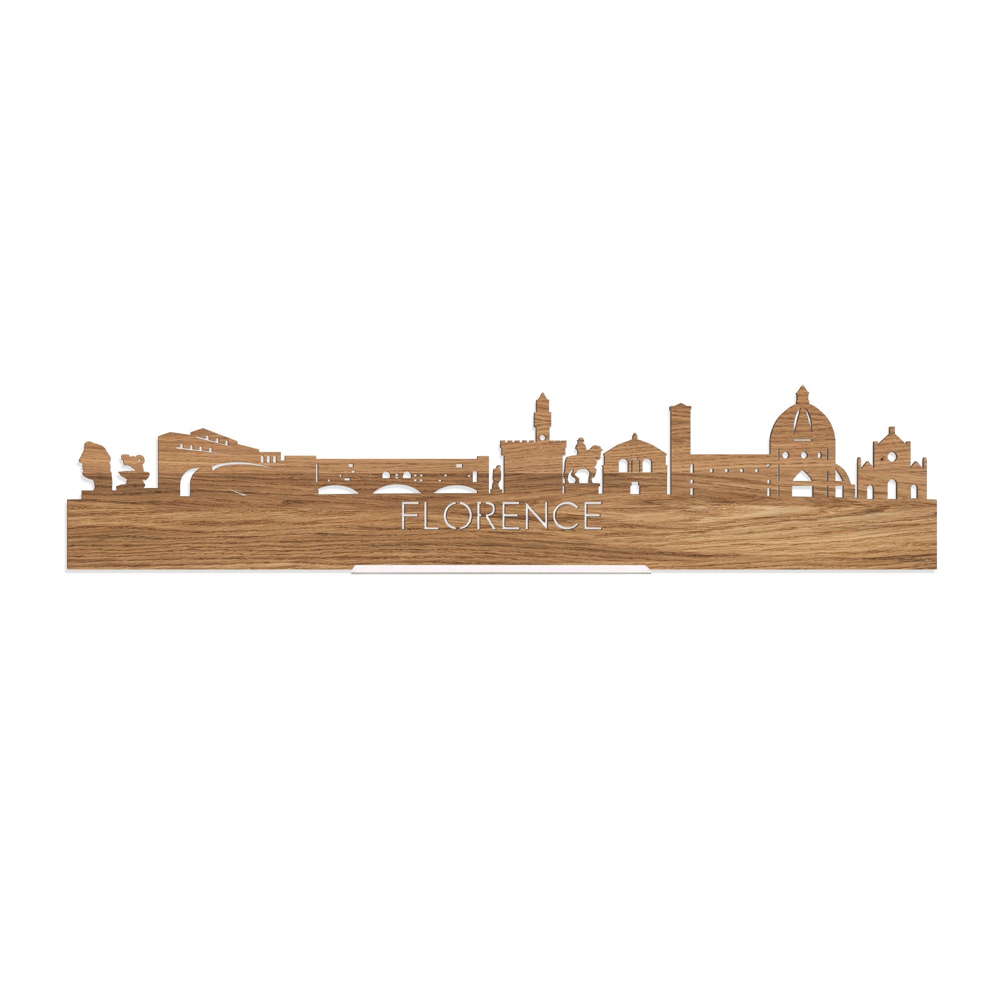 Standing Skyline Florence Eiken houten cadeau decoratie relatiegeschenk van WoodWideCities