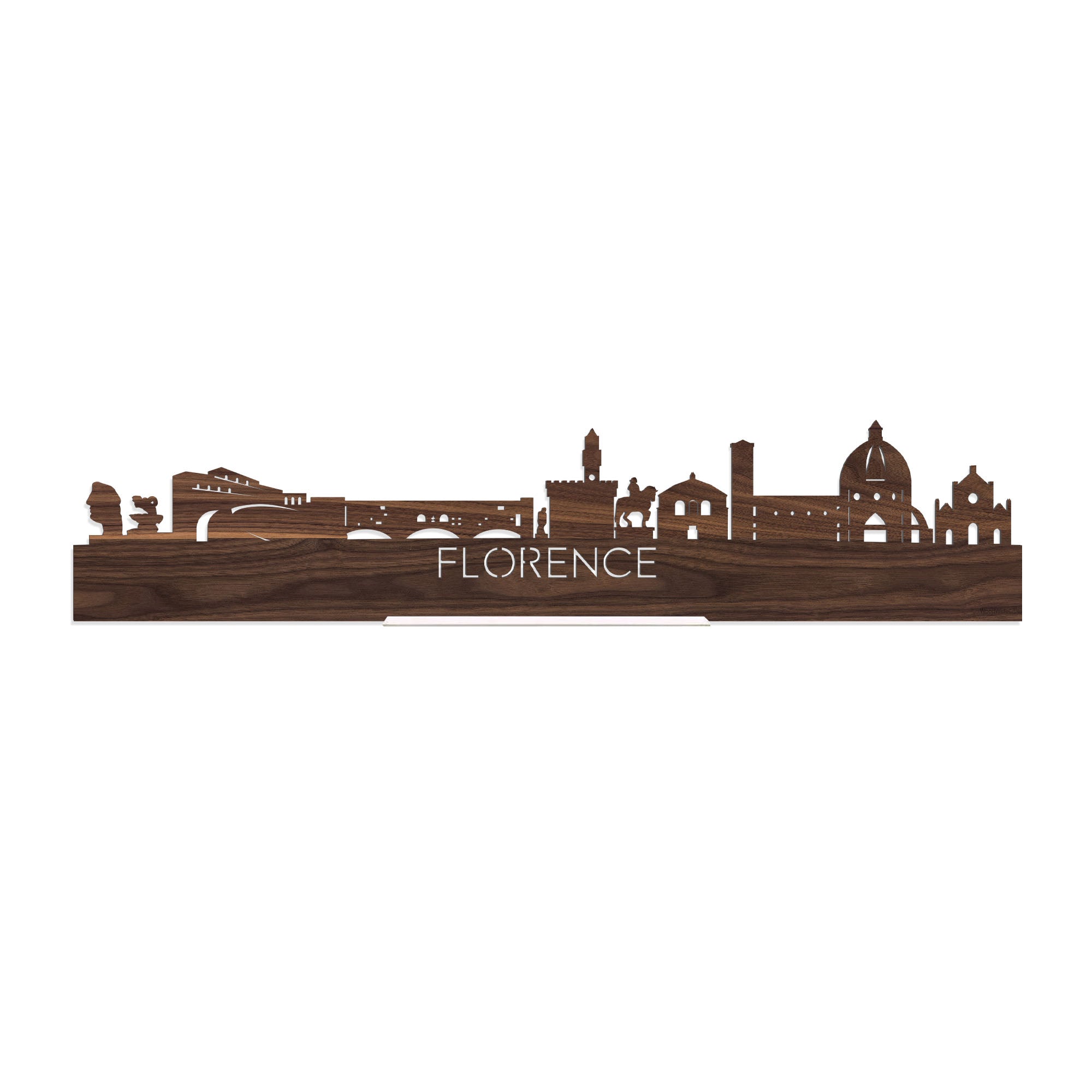 Standing Skyline Florence Noten houten cadeau decoratie relatiegeschenk van WoodWideCities