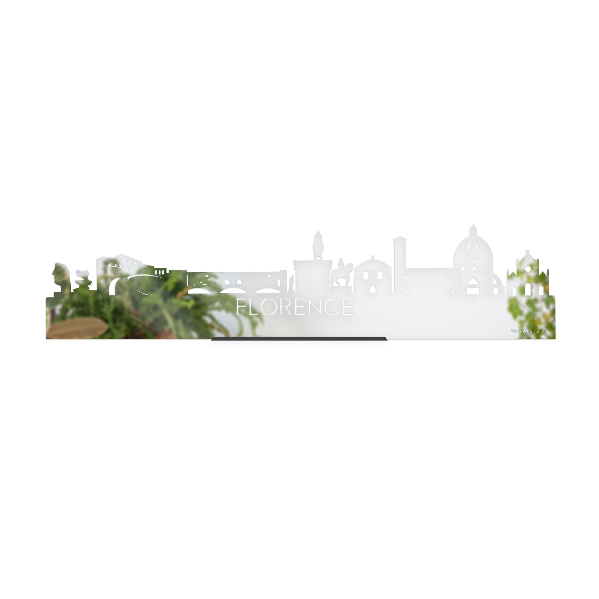 Standing Skyline Florence Spiegel 40 cm houten cadeau decoratie relatiegeschenk van WoodWideCities