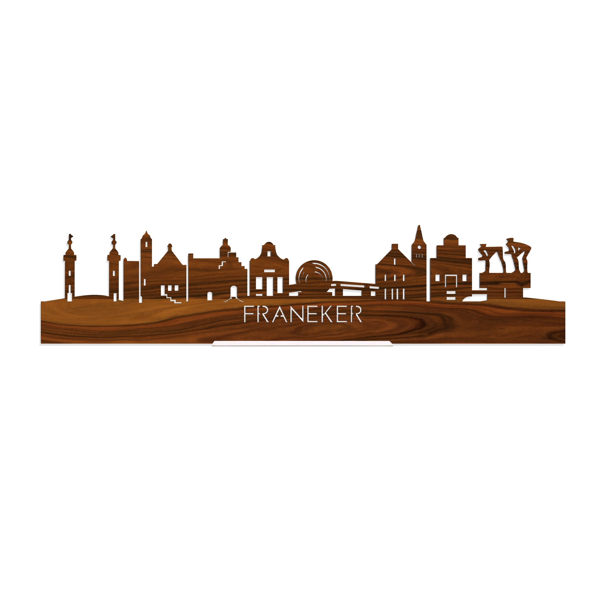 Standing Skyline Franeker Palissander houten cadeau decoratie relatiegeschenk van WoodWideCities