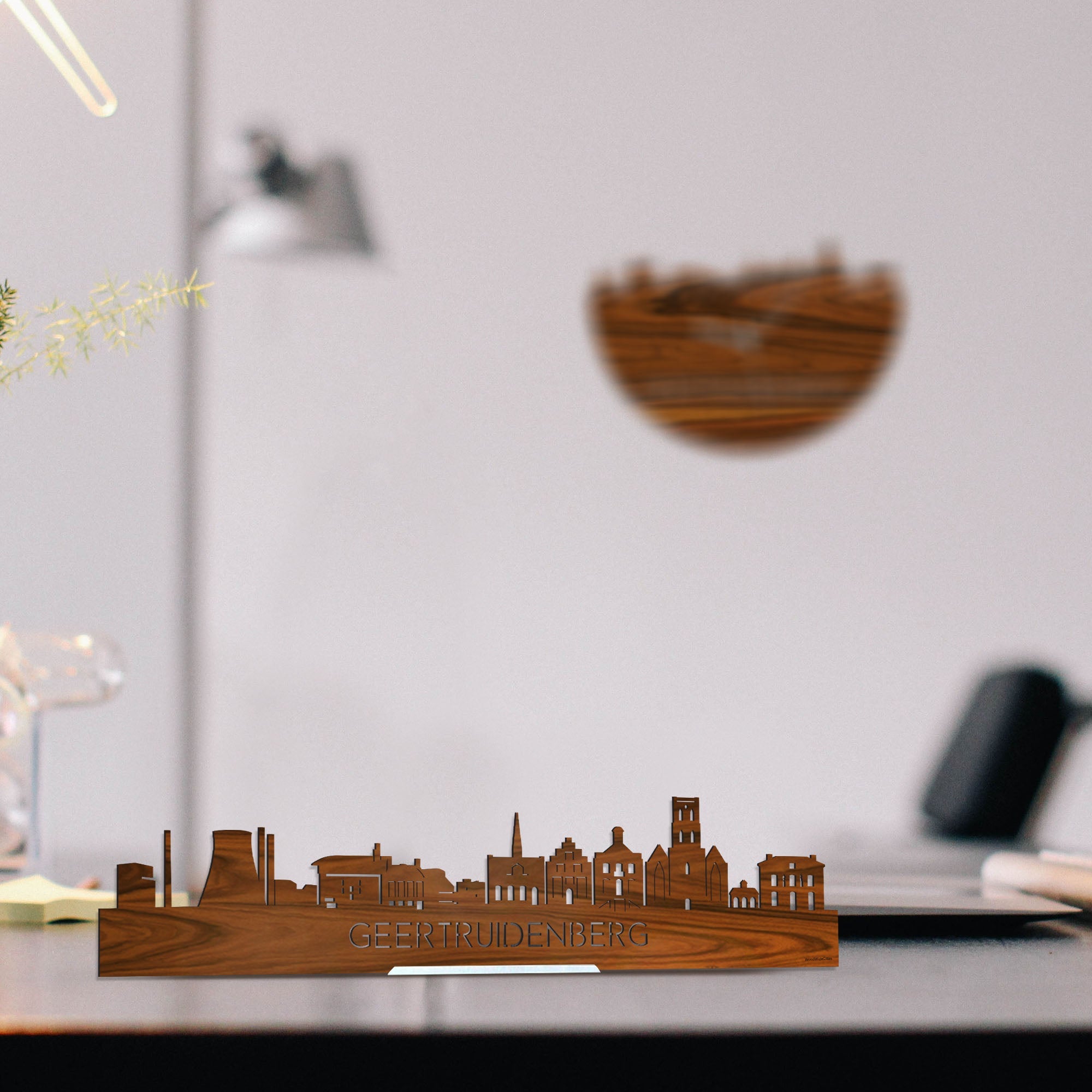 Standing Skyline Geertruidenberg Palissander houten cadeau decoratie relatiegeschenk van WoodWideCities