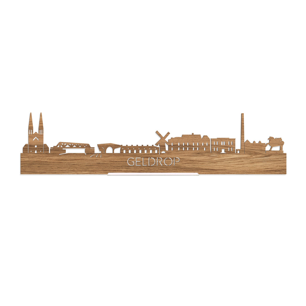 Standing Skyline Geldrop Eiken houten cadeau decoratie relatiegeschenk van WoodWideCities