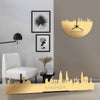 Standing Skyline Harlingen Metallic Goud gerecycled kunststof cadeau decoratie relatiegeschenk van WoodWideCities