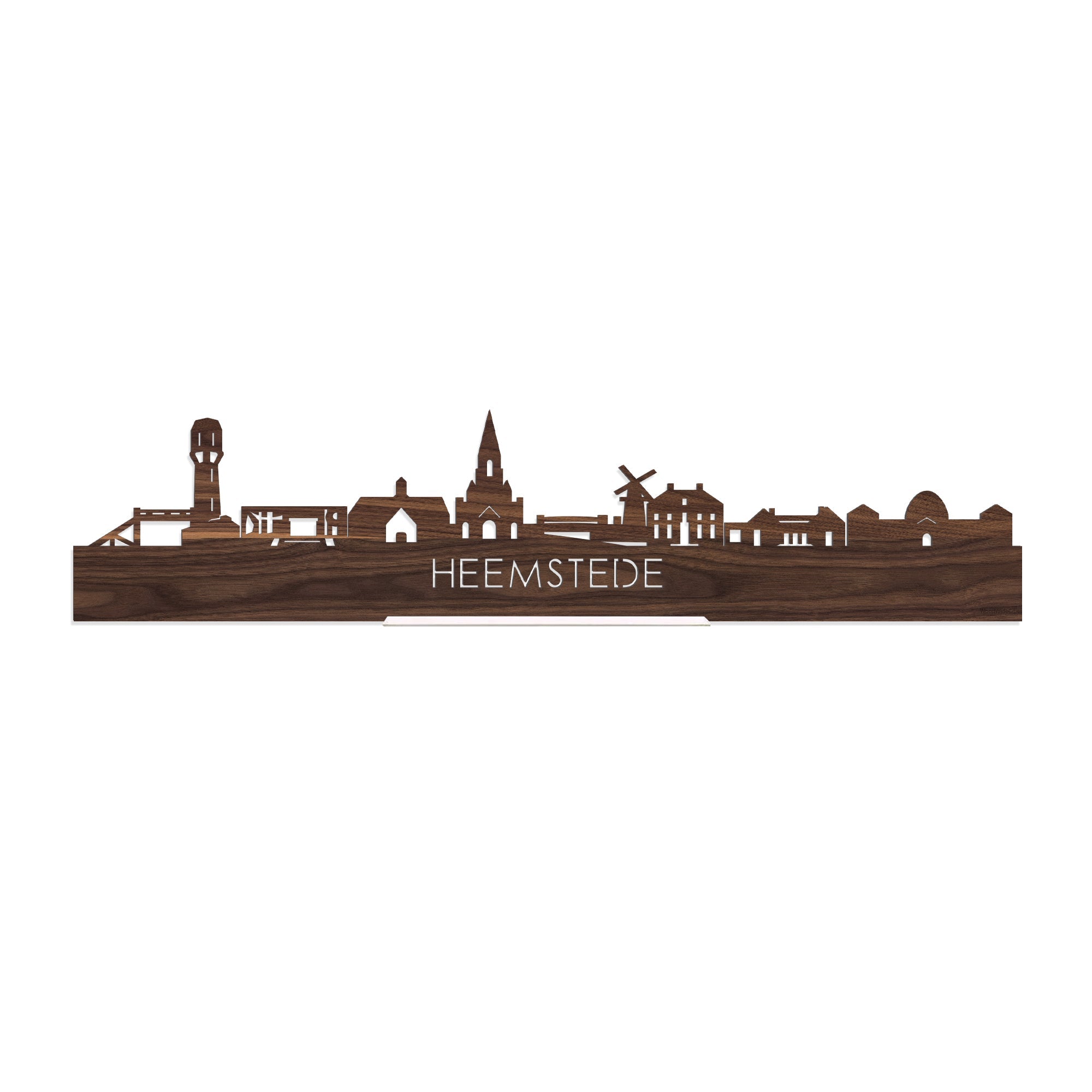 Standing Skyline Heemstede Noten houten cadeau decoratie relatiegeschenk van WoodWideCities