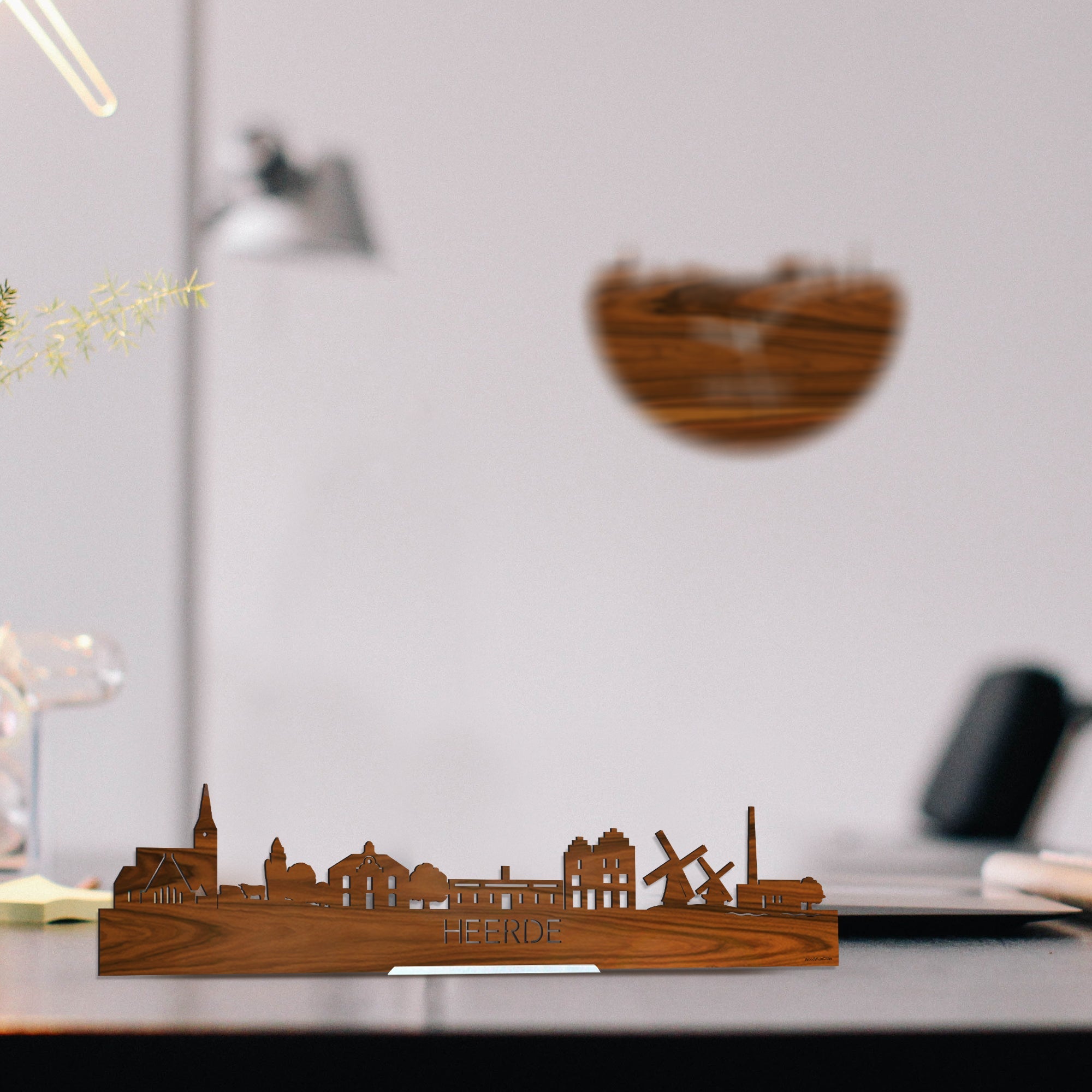 Standing Skyline Heerde Palissander houten cadeau decoratie relatiegeschenk van WoodWideCities