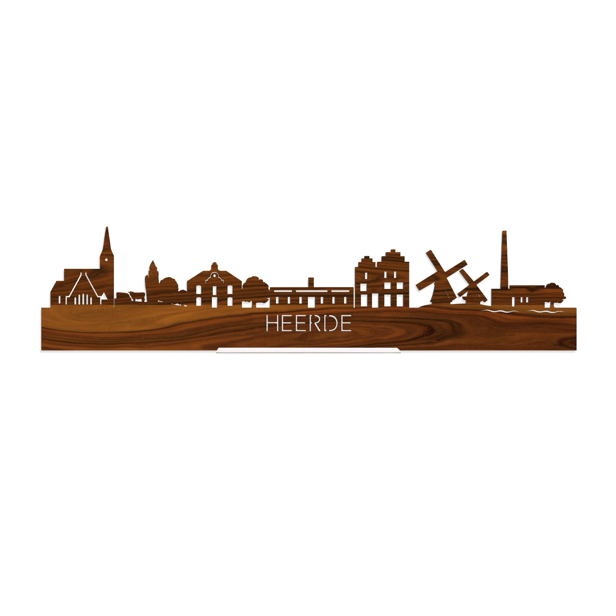 Standing Skyline Heerde Palissander houten cadeau decoratie relatiegeschenk van WoodWideCities