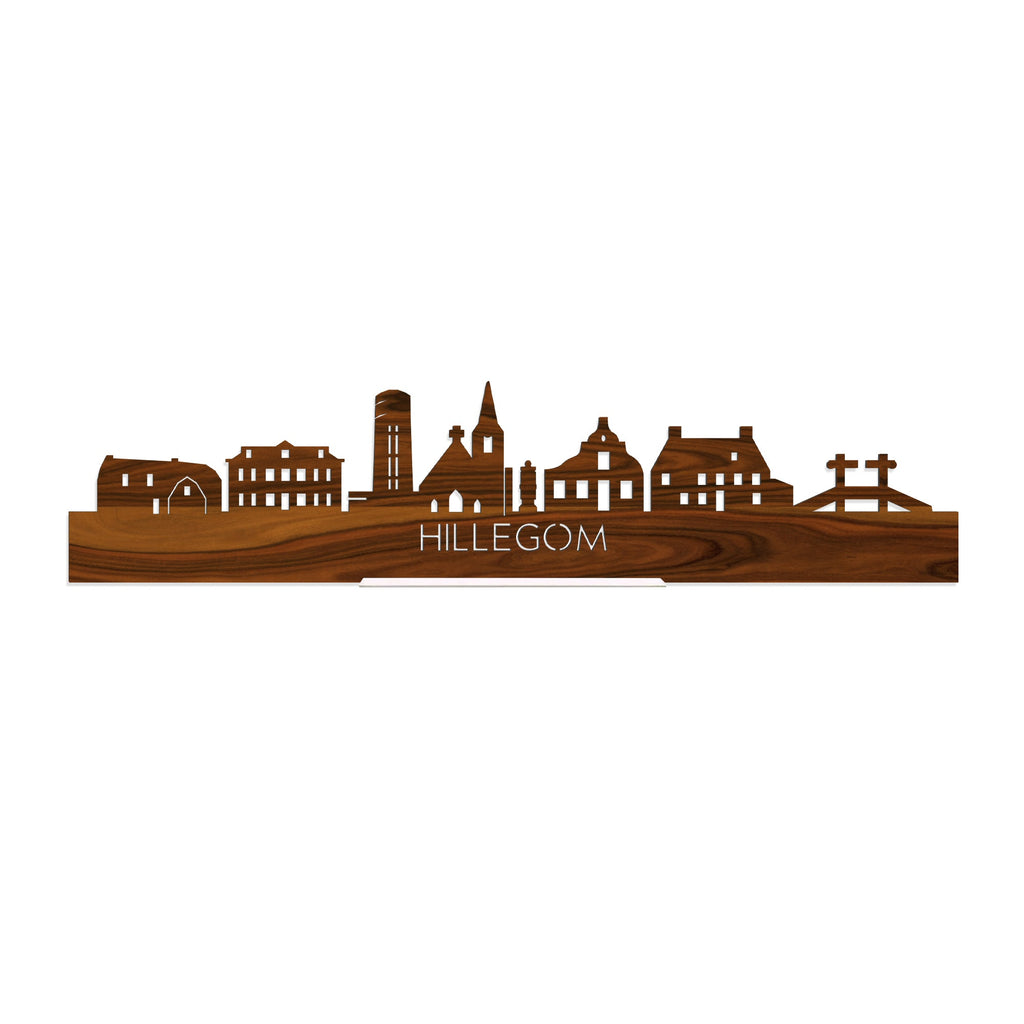 Standing Skyline Hillegom Palissander houten cadeau decoratie relatiegeschenk van WoodWideCities