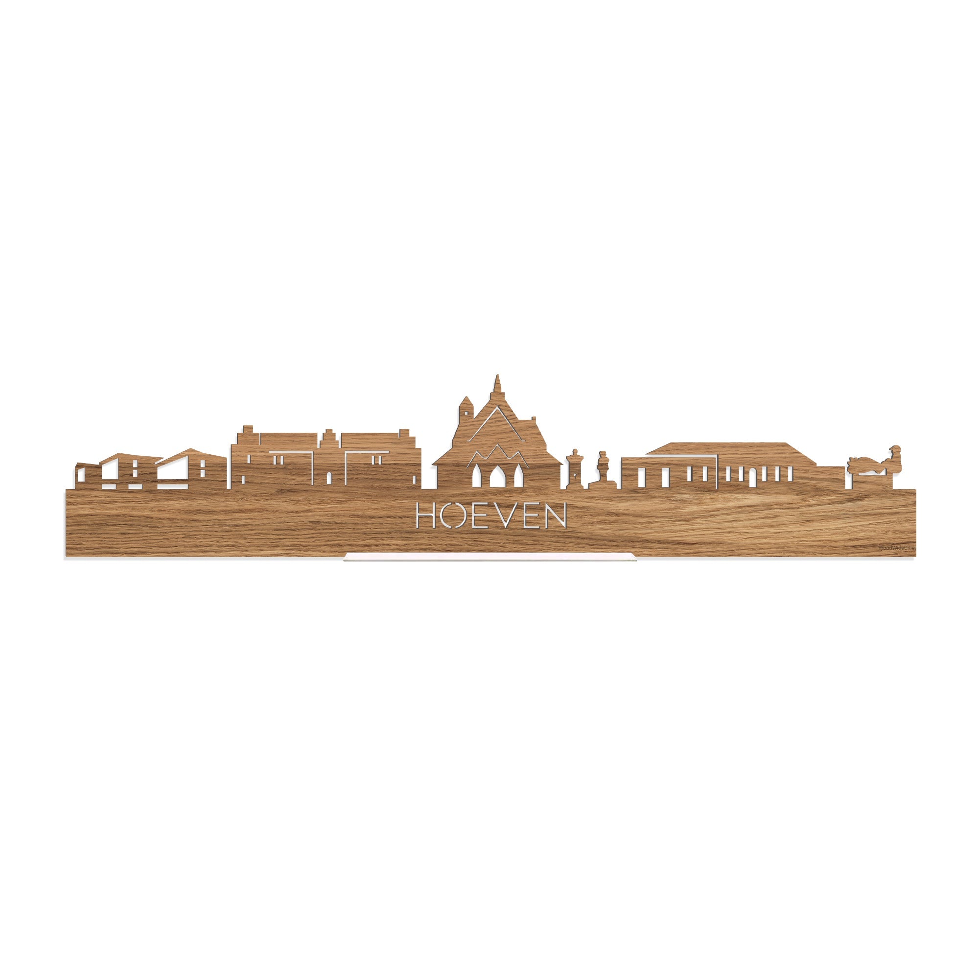 Standing Skyline Hoeven Eiken houten cadeau decoratie relatiegeschenk van WoodWideCities