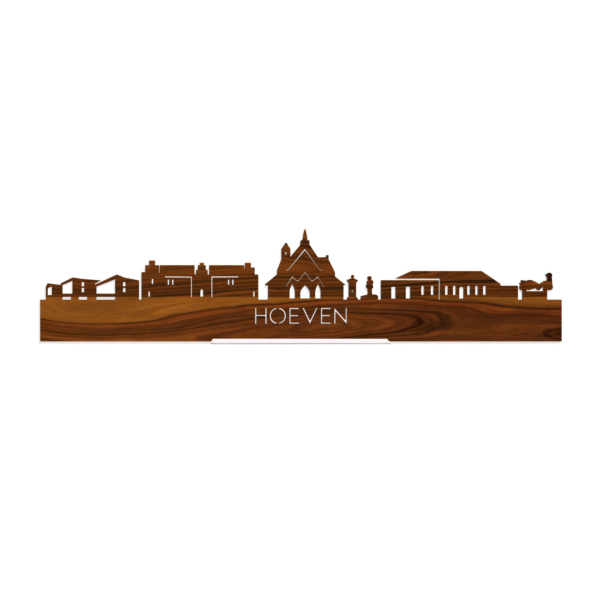 Standing Skyline Hoeven Palissander houten cadeau decoratie relatiegeschenk van WoodWideCities