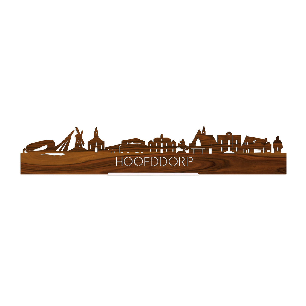 Standing Skyline Hoofddorp Palissander houten cadeau decoratie relatiegeschenk van WoodWideCities