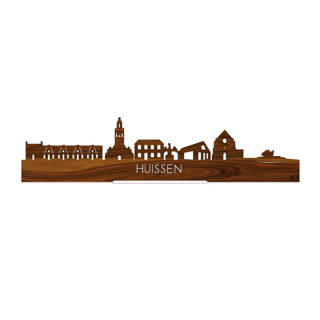 Standing Skyline Huissen Palissander houten cadeau decoratie relatiegeschenk van WoodWideCities