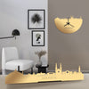 Standing Skyline Jakarta Metallic Goud gerecycled kunststof cadeau decoratie relatiegeschenk van WoodWideCities