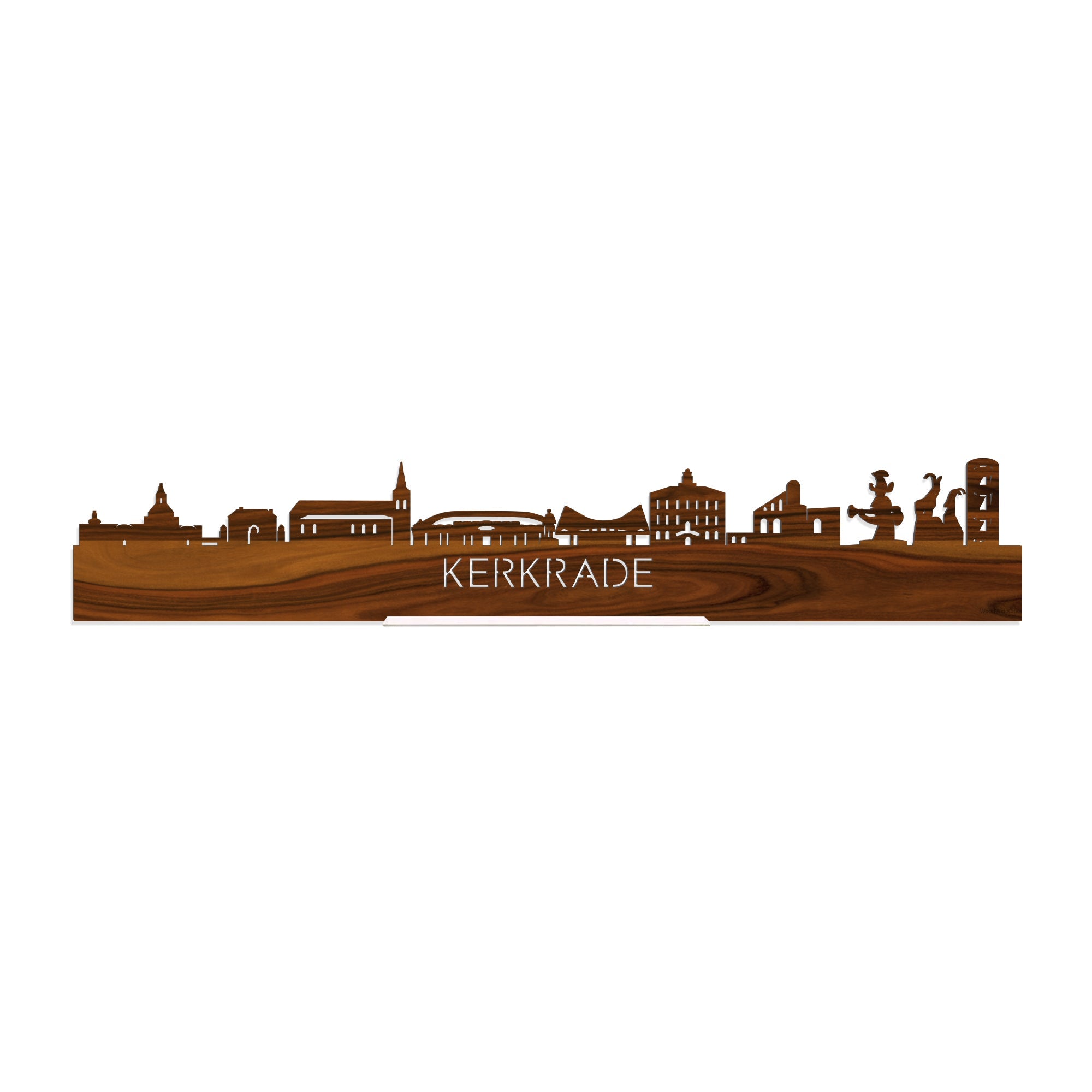 Standing Skyline Kerkrade Palissander houten cadeau decoratie relatiegeschenk van WoodWideCities