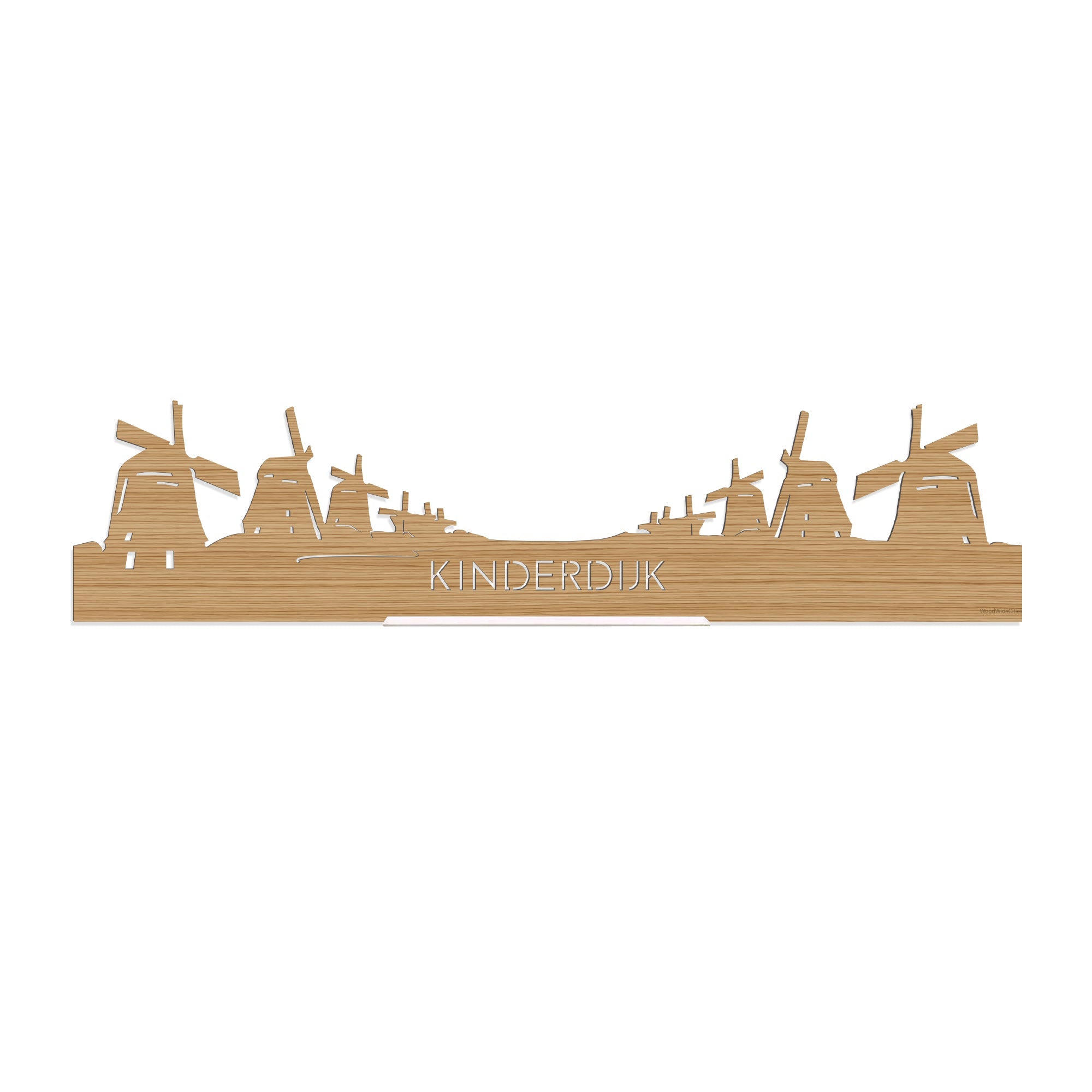 Standing Skyline Kinderdijk Bamboe houten cadeau decoratie relatiegeschenk van WoodWideCities