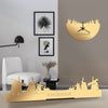 Standing Skyline Kinderdijk Metallic Goud gerecycled kunststof cadeau decoratie relatiegeschenk van WoodWideCities