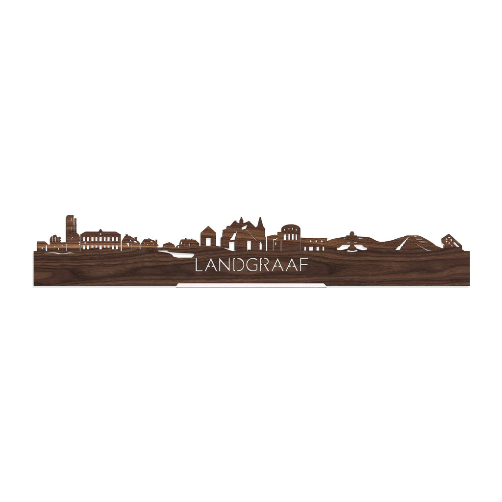 Standing Skyline Landgraaf Noten houten cadeau decoratie relatiegeschenk van WoodWideCities