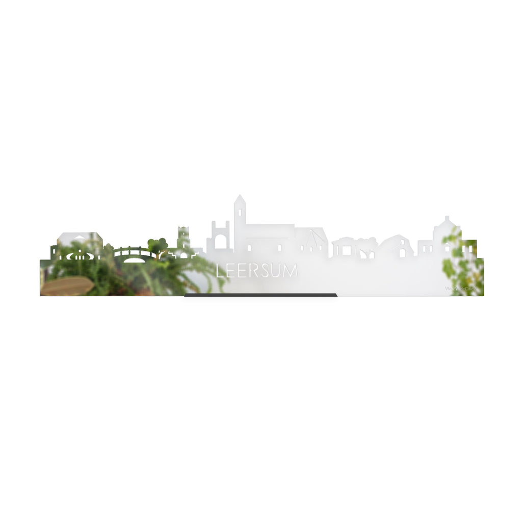 Standing Skyline Leersum Spiegel 40 cm houten cadeau decoratie relatiegeschenk van WoodWideCities