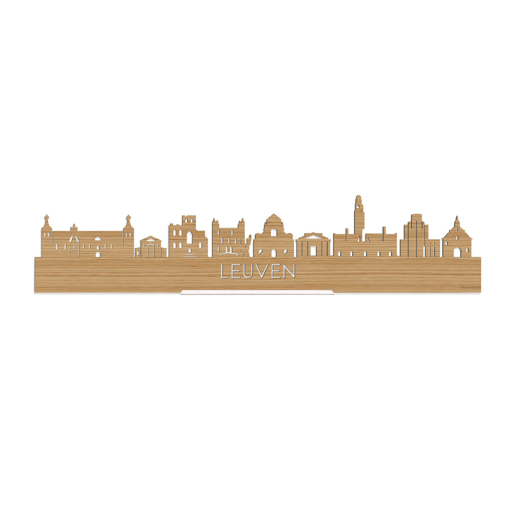 Standing Skyline Leuven Bamboe houten cadeau decoratie relatiegeschenk van WoodWideCities